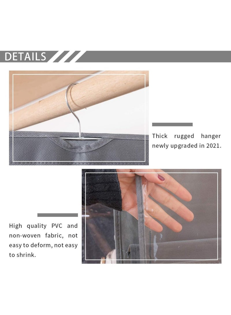 ChicAbode Hanging Closet Organizer, 2 Pcs 8 Pockets Hanging Handbag Purse Organizer, Made of Sturdy Double Layer Oxford Cloth and PVC, Foldable, Different Sizes Fit all Your Bags, Grey - Image 5